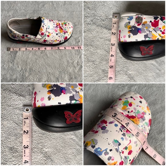 Alegria Keli Pollack Slip-On Paint Splatter Leather Professional Clogs White 37 - Picture 16 of 16